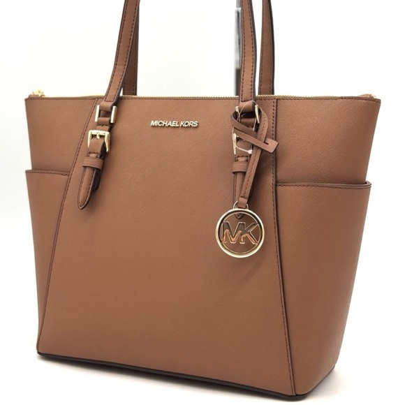Michael Kors Large Charlotte Tote Bag Luggage - Picture 1 of 10